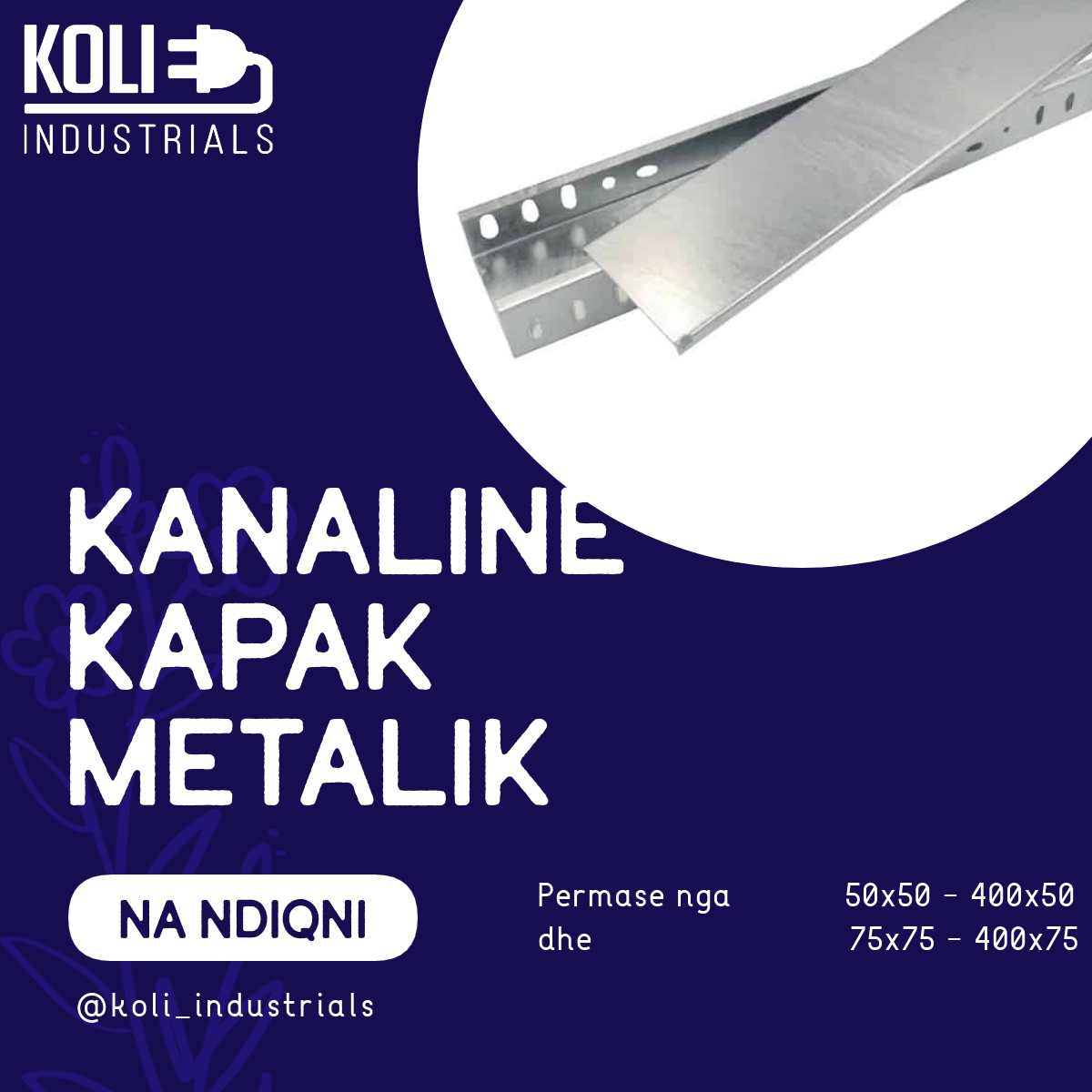Kanaline kapak metalik